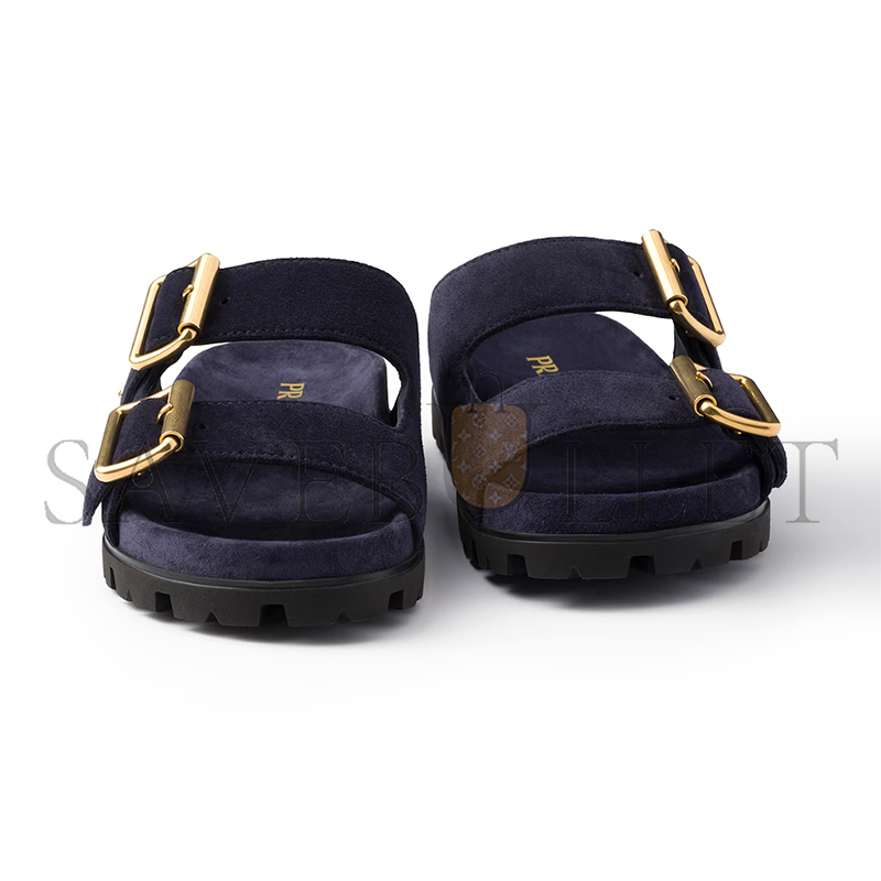 PRADA SUEDE STRAP SLIDES 1XX692 PRADA SUEDE STRAP SLIDES 1XX692